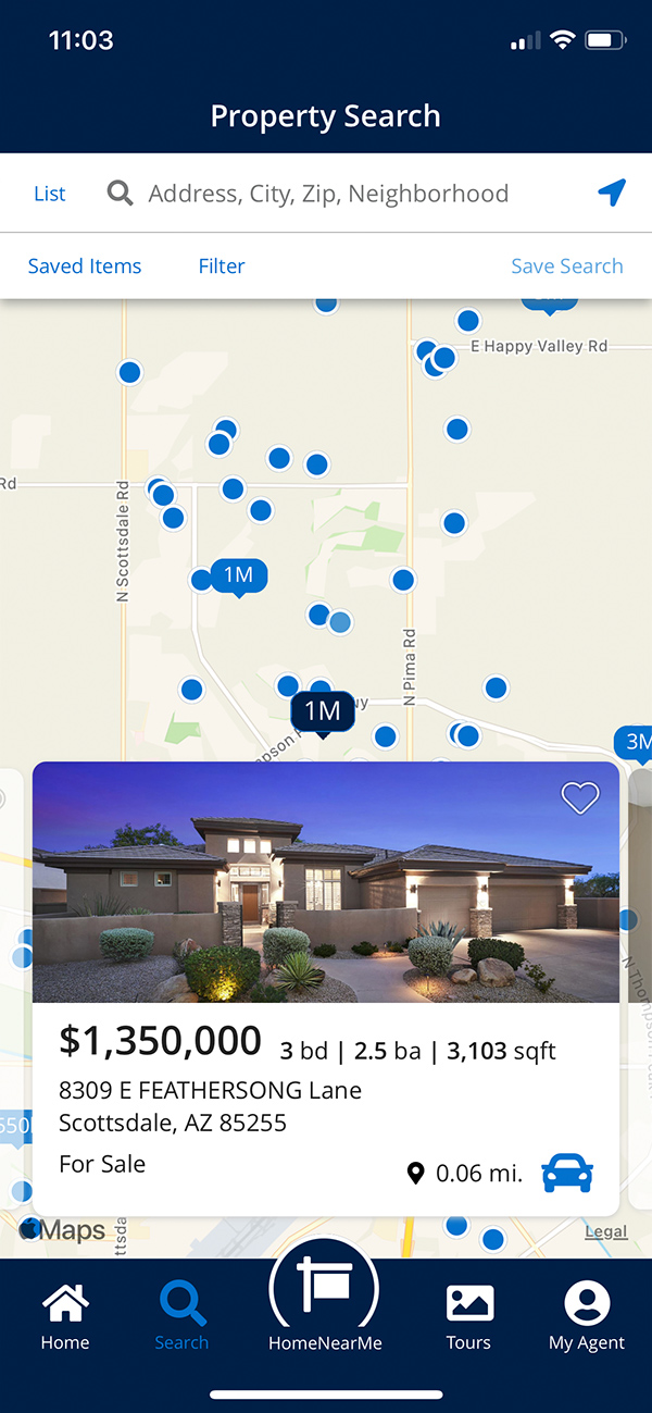 HomeSmart Client Map Search Selected